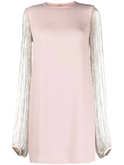 Shop Costarellos Valencia Crystal-embellished Shift Dress In Rosa