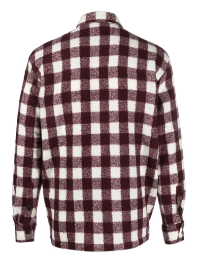 Shop Destin Checked Wool-blend Shirt In Rot