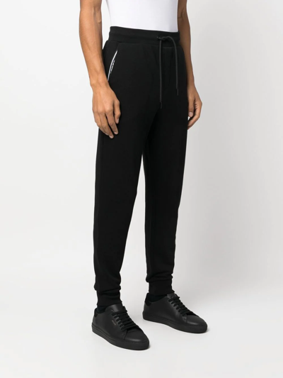 Shop Karl Lagerfeld Cotton Logo-patch Track-pants In Schwarz