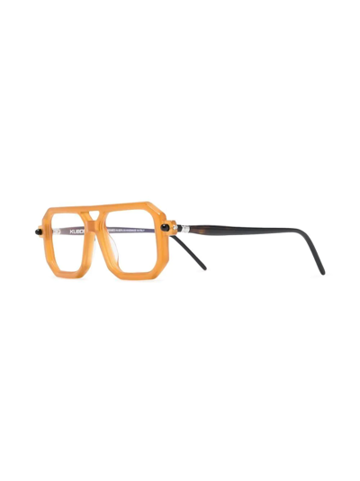 Shop Kuboraum Square-frame Glasses In Orange