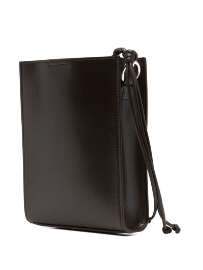 Shop Jil Sander Tangle Leather Cross-body Bag In Braun