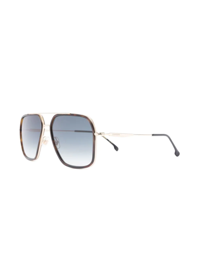 Shop Carrera 237 Rectangular-frame Sunglasses In Gold