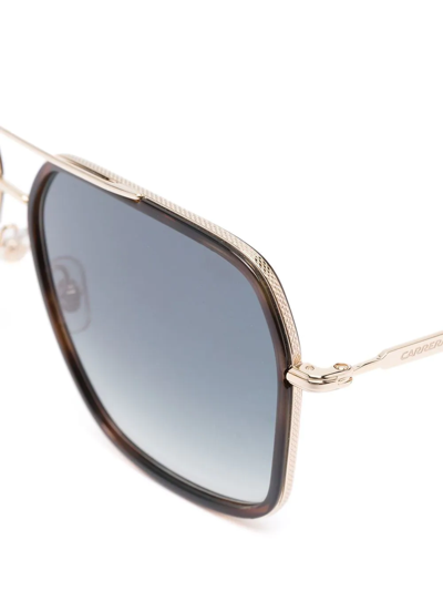Shop Carrera 237 Rectangular-frame Sunglasses In Gold