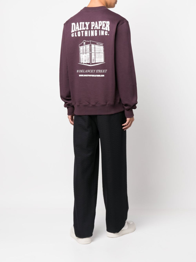 Shop Daily Paper Graphic-print Crew-neck Sweatshirt In Violett
