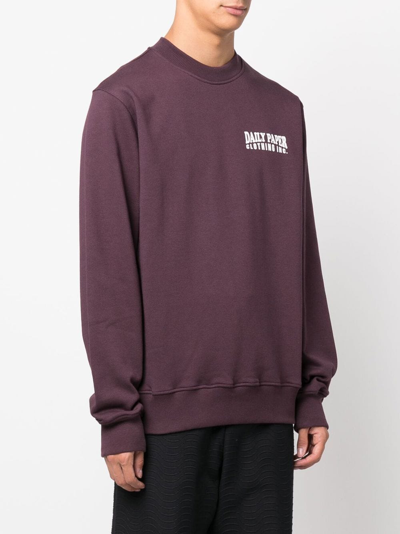 Shop Daily Paper Graphic-print Crew-neck Sweatshirt In Violett