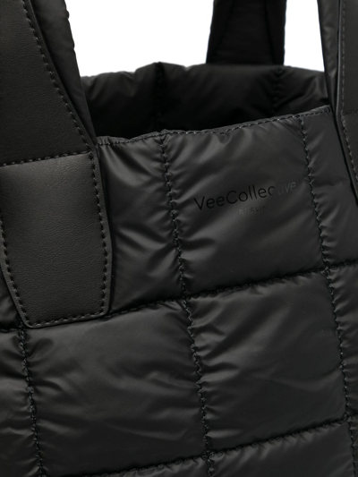 Shop Veecollective Quilted Tote Bag In Schwarz