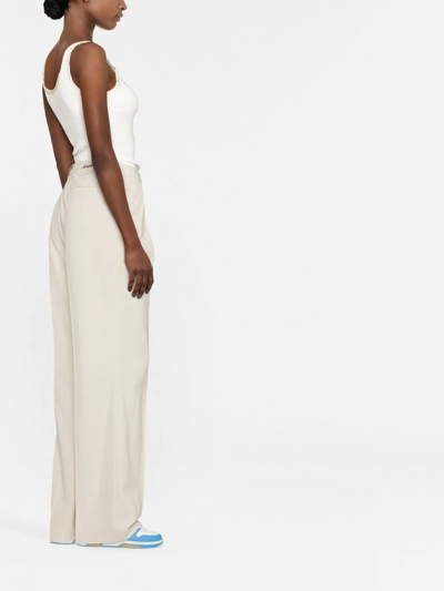 Shop Axel Arigato Jackie Pleated Straight Trousers In Neutrals