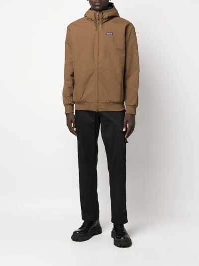 Shop Patagonia Logo Patch Jacket In Braun