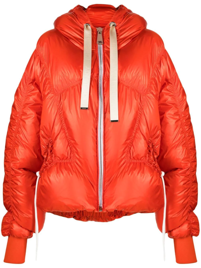 Shop Khrisjoy Iconic Puffer Jacket In Orange