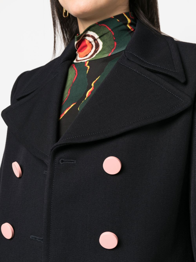 Shop Colville Double-breasted Flared Coat In Blau