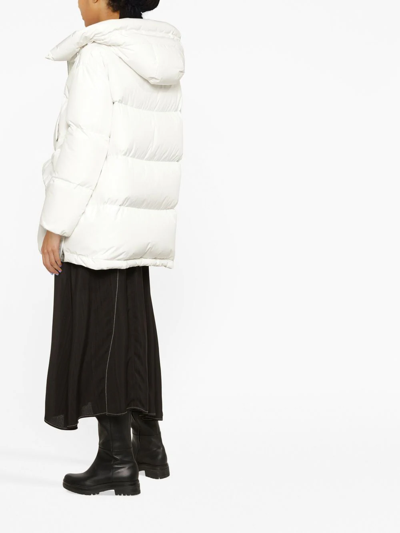 Moorer Hooded Quilted Padded Coat In Weiss