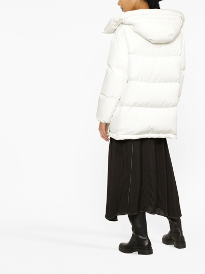 Moorer Hooded Quilted Padded Coat In Weiss