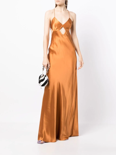 Shop Michelle Mason Cut-out Detail Gown In Orange