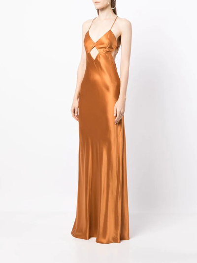Shop Michelle Mason Cut-out Detail Gown In Orange