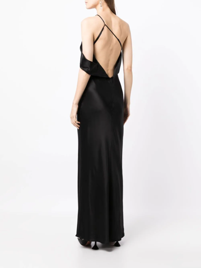 Shop Michelle Mason Bias-cut One-shoulder Gown In Schwarz