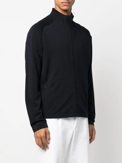 Zegna Zipped Wool Jumper In Blau