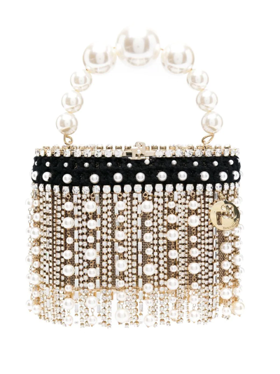 Shop Rosantica Holli Megeve Embellished Crochet Bag In Gold