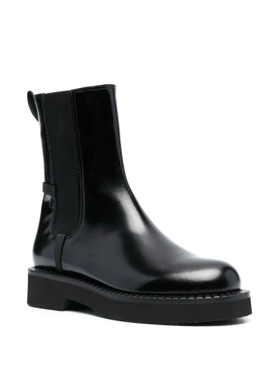 Premiata Patent Leather Ankle Boots In Schwarz