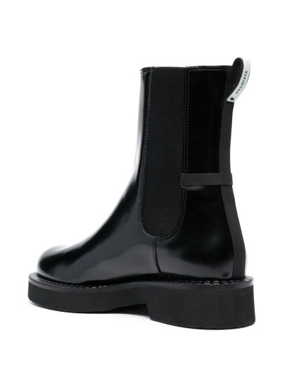 Premiata Patent Leather Ankle Boots In Schwarz