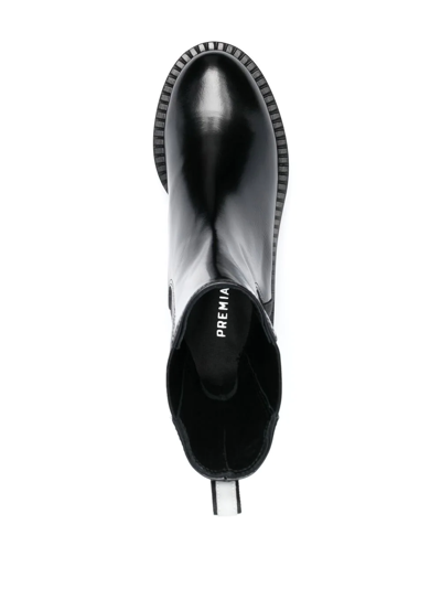Premiata Patent Leather Ankle Boots In Schwarz