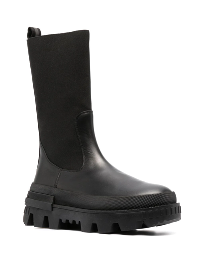 Moncler Neue Chelsea High Ankle Boots In Schwarz