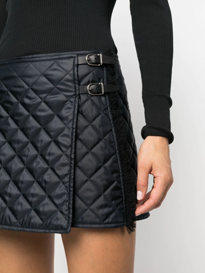 Shop Durazzi Milano Quilted Wrap Mini Skirt In Schwarz