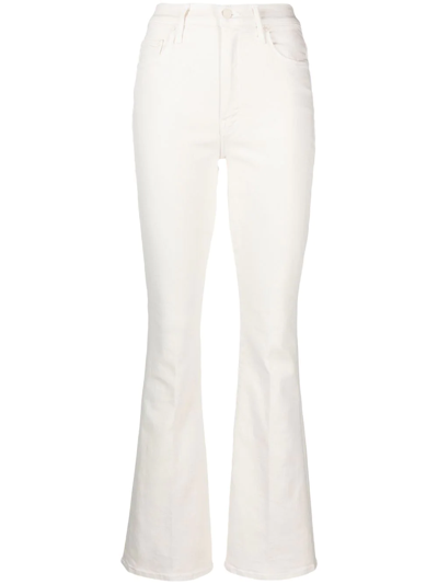 Shop Mother Weekender Skimp Flared Jeans In Weiss