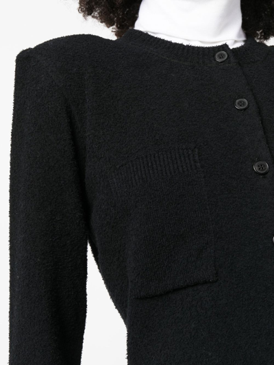 Shop Wardrobe.nyc Button-up Cotton Cardigan In Schwarz