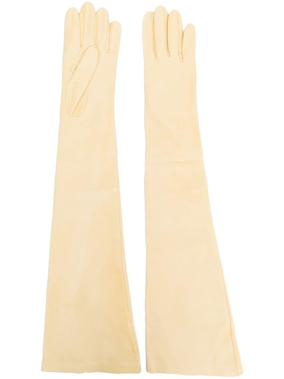 Shop Jil Sander Long Elbow-length Gloves In Gelb