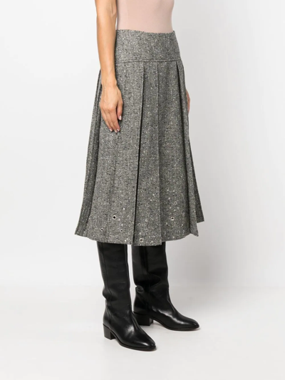 Durazzi Milano Pleated Mid-length Skirt In Grau