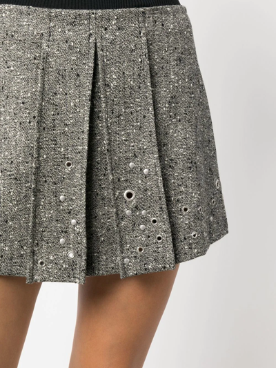 Durazzi Milano Rivet-detail Pleated Mini Skirt In Grau