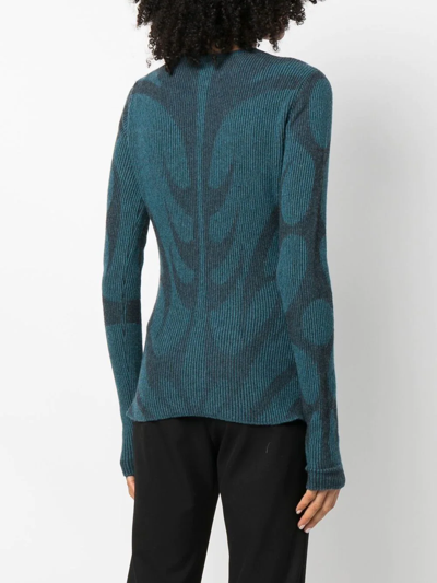 Shop Paolina Russo Two-tone Wool Jumper In Blau
