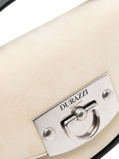 Shop Durazzi Milano Flipl-lock Suede Mini Bag In Nude