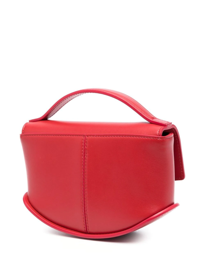 Shop Durazzi Milano Flip-lock Leather Shoulder Bag In Rot