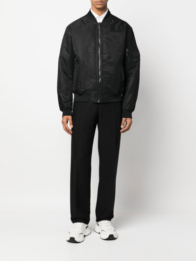 Shop Calvin Klein Long-sleeve Zip-up Bomber Jacket In Schwarz