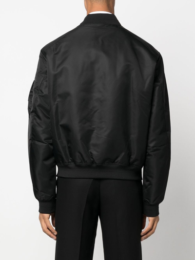 Shop Calvin Klein Long-sleeve Zip-up Bomber Jacket In Schwarz