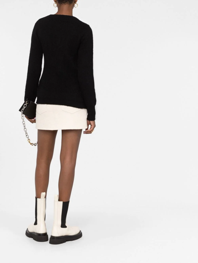 Jacquemus Pau Asymmetric Knitted Cardigan In Schwarz