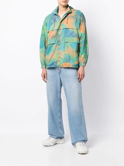 Shop Ahluwalia Tie-dye Print Hooded Jacket In Mehrfarbig