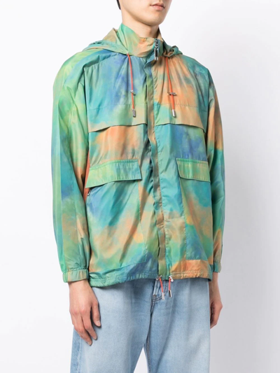 Shop Ahluwalia Tie-dye Print Hooded Jacket In Mehrfarbig