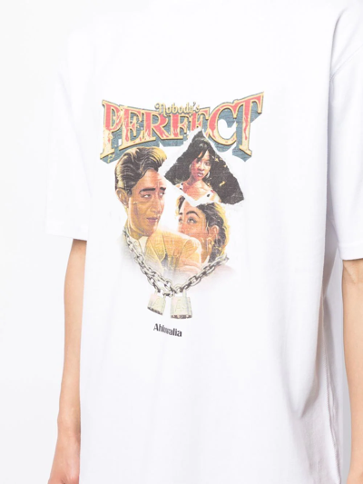 Shop Ahluwalia Nobody's Perfect Print T-shirt In Weiss