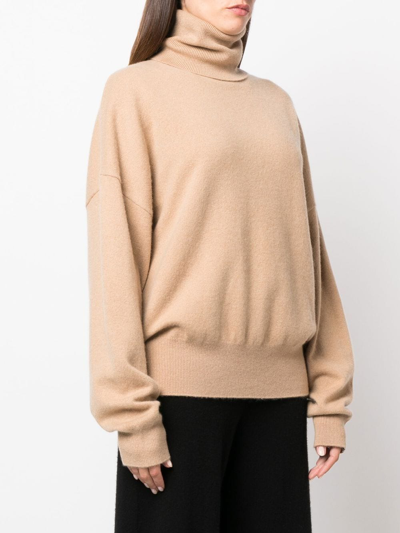 Extreme Cashmere Jill Roll-neck Cashmere Umper In Nude