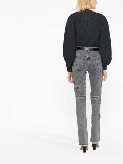 Isabel Marant Vokayo Utility Straight Leg Nonstretch Jeans In Grau