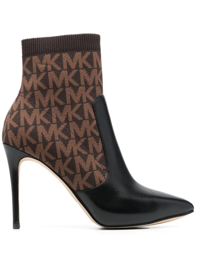 Shop Michael Michael Kors 110mm Monogram Ankle Boots In Schwarz