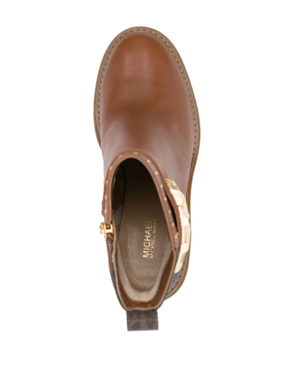Shop Michael Michael Kors 110mm Monogram Ankle Boots In Braun
