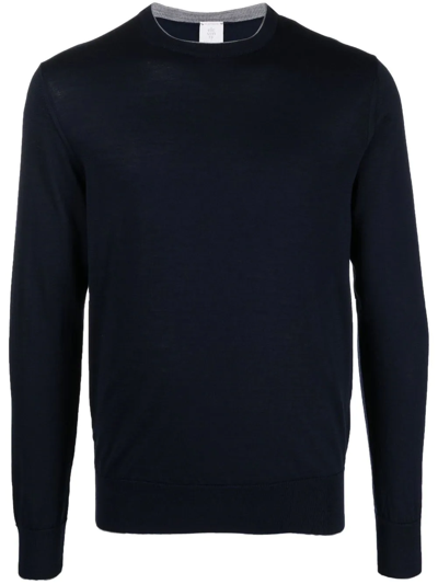 Shop Eleventy Crew-neck Long-sleeve Jumper In Blau