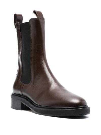 Shop Aeyde Jack Leather Ankle Boots In Braun