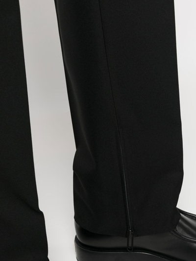 Shop Off-white Paperclip-detail Straight-leg Trousers In Schwarz