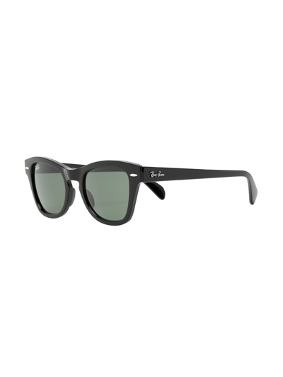 Ray Ban Rectangle-frame Sunglasses In Schwarz