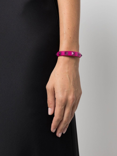 Shop Valentino Rockstud-embellishment Buckle-fastening Bracelet In Pink