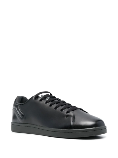 Shop Raf Simons Round-toe Low-top Sneakers In 2017 Brushed Black